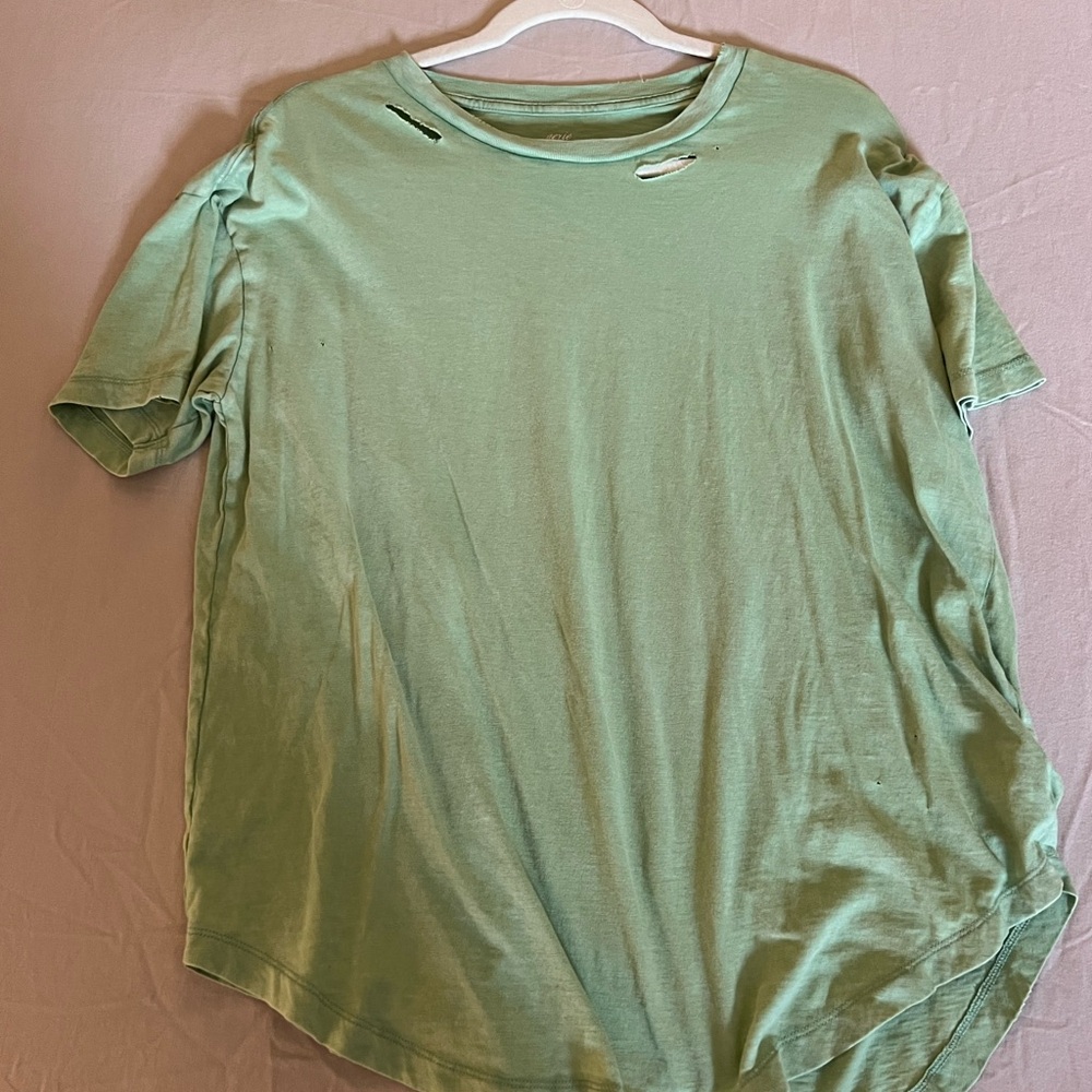Aerie green distressed boyfriend tee